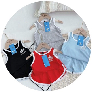 Bộ Adidas thêu cho bé, bộ mặc hè cho bé, bộ ba lổ thun cotton tàu cho bé