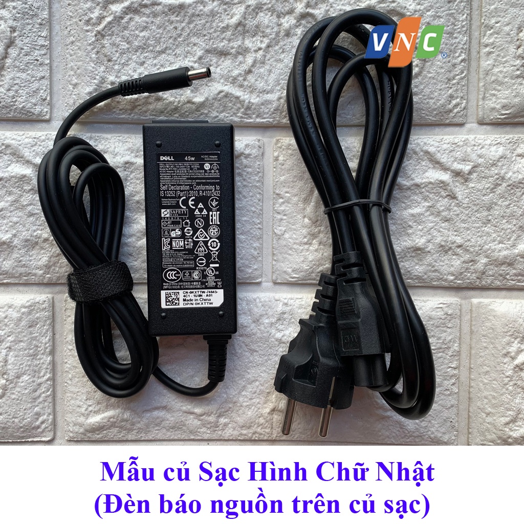 ⚡ Sạc laptop Dell Oval 19.5V 2.31A 45W chân kim nhỏ - XPS 13 - Adapter tặng kèm dây nguồn