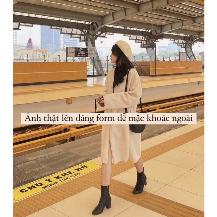 Áo khoác cadigan lông ấm dáng dài dễ phối đồ phong cách Hàn Quốc Aimee closet