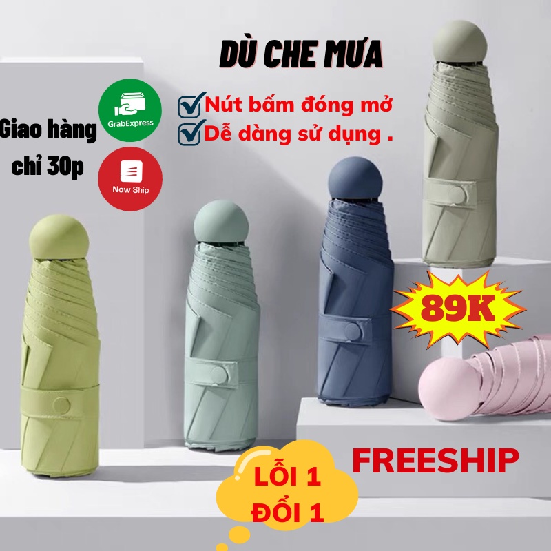 Ô Che Mưa Ô Đi Nắng Ô Chống Tia UV Gấp Gọn Nhiều Màu Sắc Denled.akio