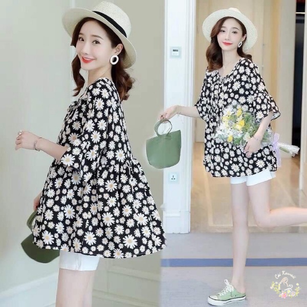 ♥ áo bầu ♥ hoa babydoll siêu xinh thiết kế đẹp kiểu dáng thời trang giá rẻ cho công sở, mặc nhà, đi chơi mùa hè