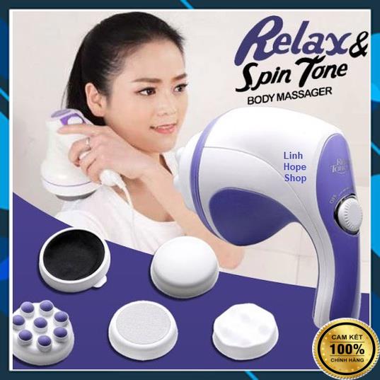 Máy Mát Xa Cầm Tay RELAX TONE - HÀNG CHÍNH HÃNG - Máy Massage Trị Liệu Đau Nhức Cổ Vai Lưng Toàn Thân, Tặng Kèm 5 Đầu