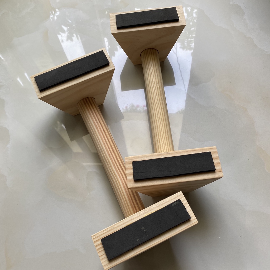 Combo Dụng cụ hít đất Parallettes 34cm &amp; Dây bảo vệ 2 bên cổ tay