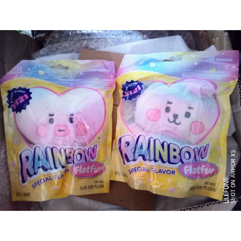 SẴN GẤU BÔNG STANDING DOLL BT21 BABY RAINBOW CHÍNH HÃNG