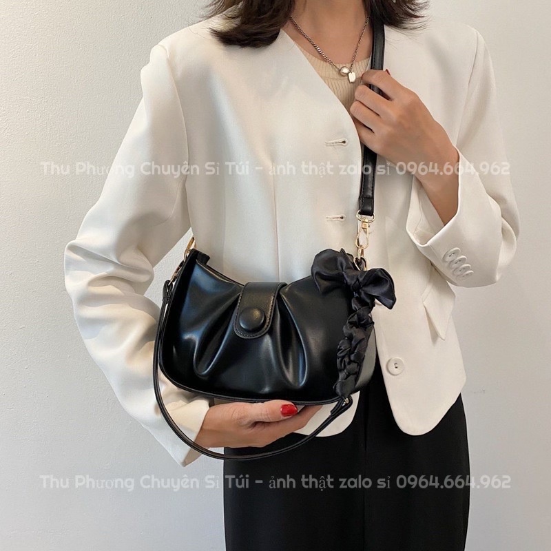[FREESHIP] Túi Xách Nữ Kẹp Nách 2 Dây Quai Phối Nơ  Kiểu Dáng Trẻ Trung Nữ Tính - Phong Cách Thời Trang Phương Tây