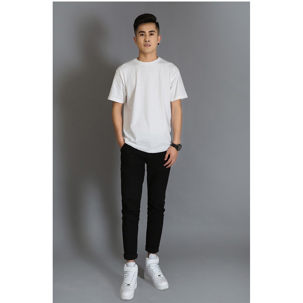Áo Thun Unisex Nam Nữ Cổ Tròn Chất Cotton Co Giãn Thoáng Mát, Áo Phông Trơn Nam Nữ Basic Không Cổ Vải Mềm Mịn | BigBuy360 - bigbuy360.vn