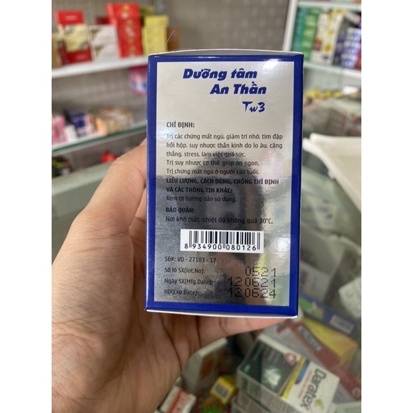 Dưỡng Tâm An Thần Tw3 100 Viên - An Thần, Ngủ Ngon, Giảm Căng Thẳng, Suy Nhược Thần Kinh Do Lo Âu