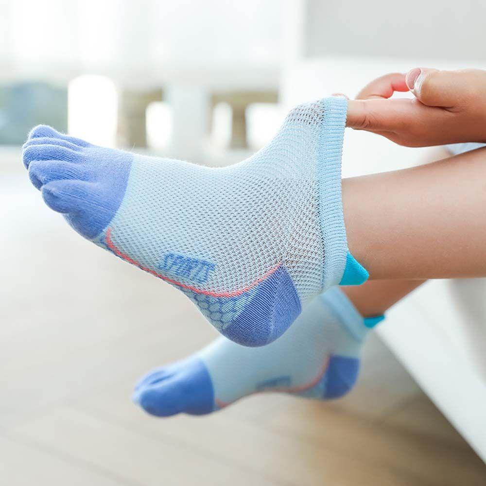 Vớ Cotton Năm Ngón Thoáng Khí Thấm Hút Mồ Hôi Màu Sắc Phù Hợp Cho Trẻ Em