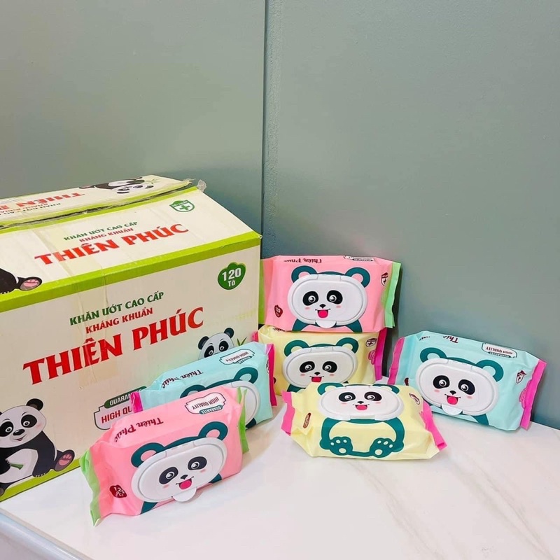 KHĂN GIẤY ƯỚT KO MÙI  KHÁNG KHUẨN THIÊN PHÚC- GÓI 120 TỜ