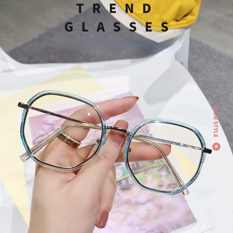 (KIQI-FASHION) COD Mắt Kính Gọng Tròn Chống Ánh Sáng Xanh Thời Trang Cho Nam Và Nữ