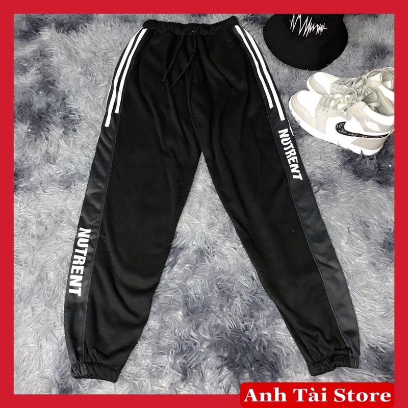 Quần jogger NUTRENT nam nữ thể thao 3 vạch chất nỉ bông giày đẹp AT 0001