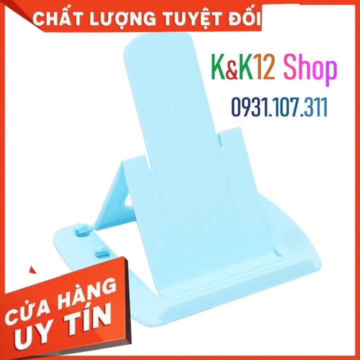 Giá đỡ điện thoại. Giá đỡ smartphone điều chỉnh độ cao gấp gọn 2 nấc bằng nhựa tiện lợi, gọn, nhẹ, bền bỉ.