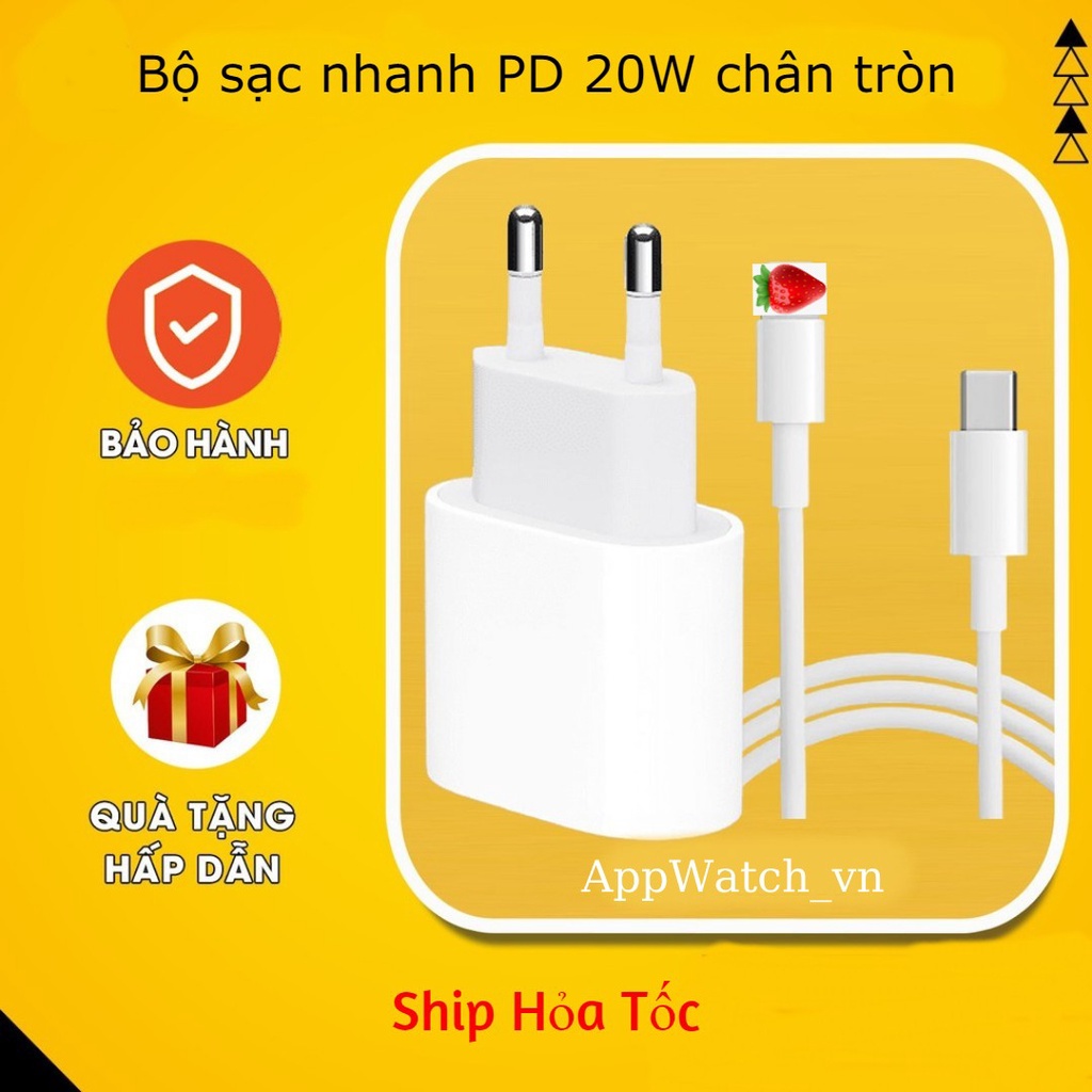 Sạc Nhanh PD 20W USB-C To (Hỗ Trợ Công Suất Tối Đa IP12,13) (PD 20W)(BH 12 tháng)