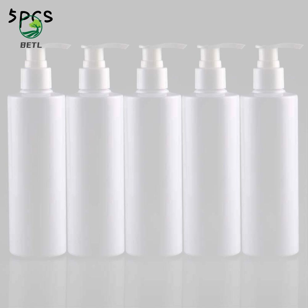 5*spray bottle 250ML  white Refillable Dispensing Lotion Shower essential oil, Shampoo, body Cream Pump Bottles bathroom supplies easy to use