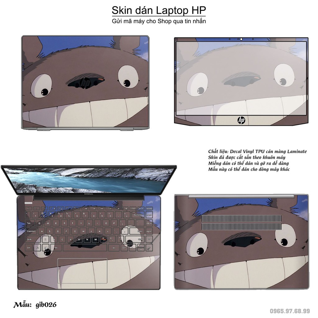 Skin dán Laptop HP in hình Ghibli anime (inbox mã máy cho Shop)