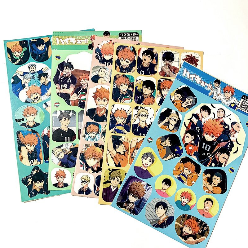 ( 12 tấm ) Ảnh dán sticker in hình HAIKYUU!! VUA BÓNG CHUYỀN anime chibi trang trí xinh xắn