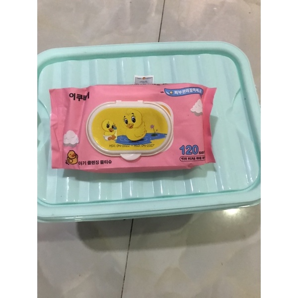 Khăn giấy ướt vịt vàng không mùi 1gói 120tờ chính hãng date xa