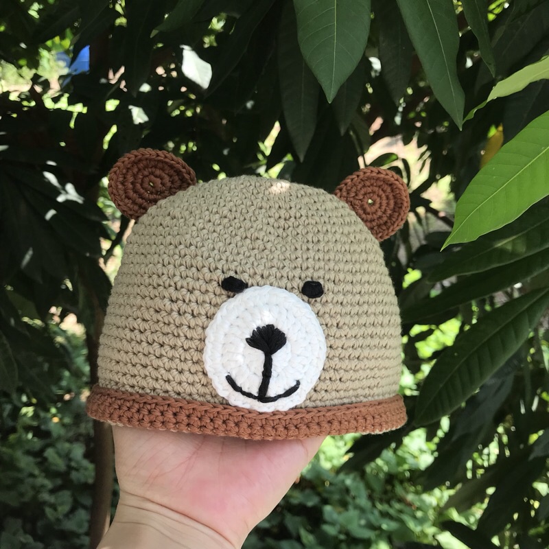 Mũ len gấu cho bé trai bé gái ( hàng thủ công móc tay)