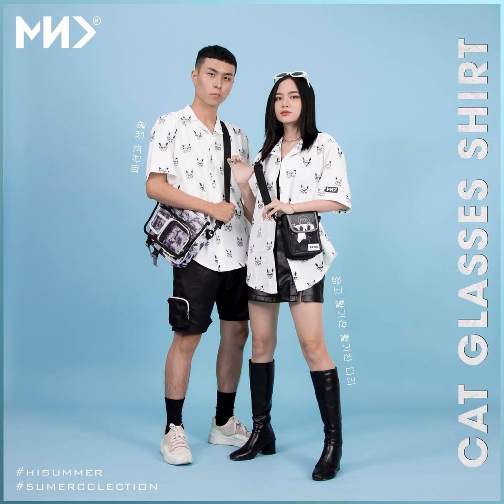 Áo sơ mi họa tiết nam nữ Cat unisex form r | BigBuy360 - bigbuy360.vn