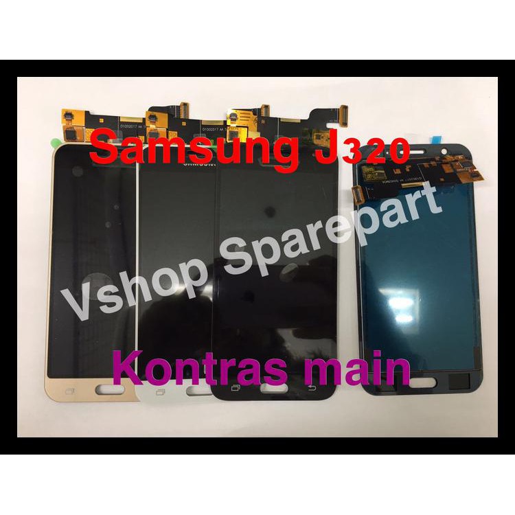 Màn Hình Cảm Ứng Lcd Màu Trắng / Đen Tương Phản Cho Samsung J320 J3 2016 1218