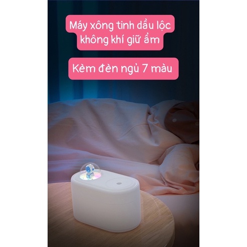Máy xông giữ ẩm và xông tinh dầu kèm đèn ngủ