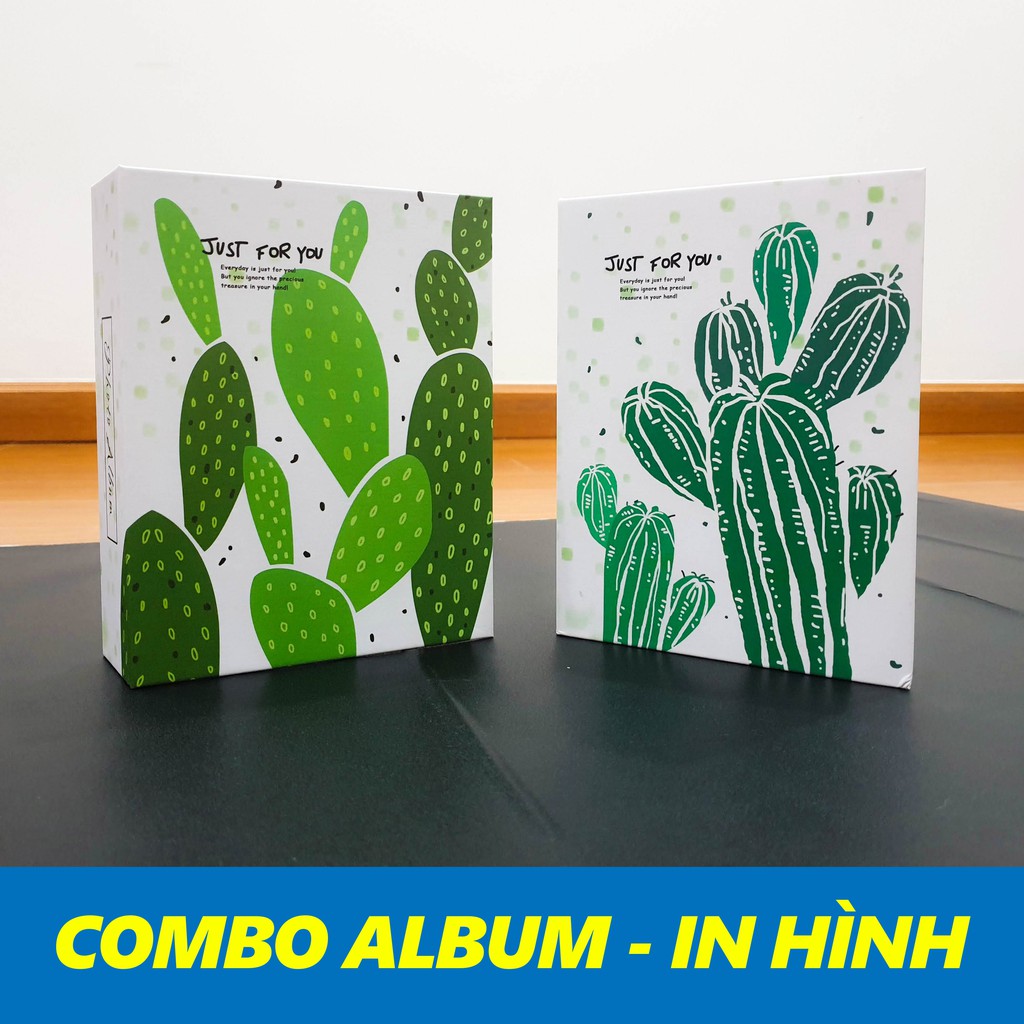 [Combo Album + In Ảnh] Album Bìa Cứng Xương Rồng size M chứa 100 hình 15x10