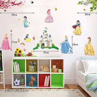 Decal dán tường trang trí công chúa Elsa và lâu đài BinBin
