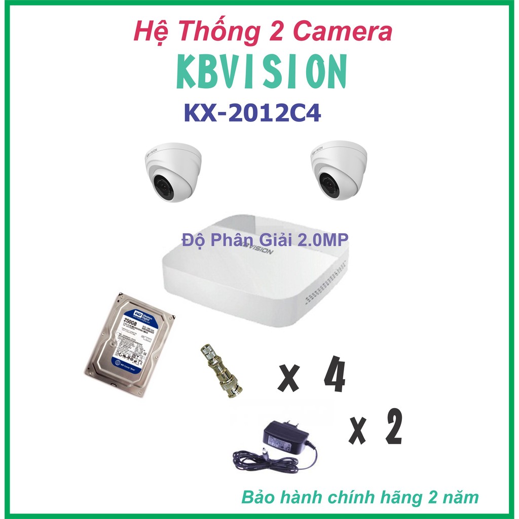 Bộ 2 Camera Kbvision KX-2012C4 ( 2.0MP )