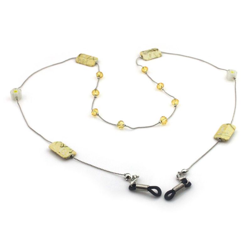 Youyo Dây Đeo Mắt Kính Xỏ Hạt Hoa Bằng Cao Su Chống Rơi Chống Trượt Thời Trang Rin