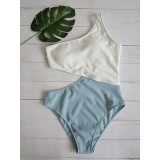 Bikini đồ bơi nữ 1 mảnh liền thân lệch vai khoét eo