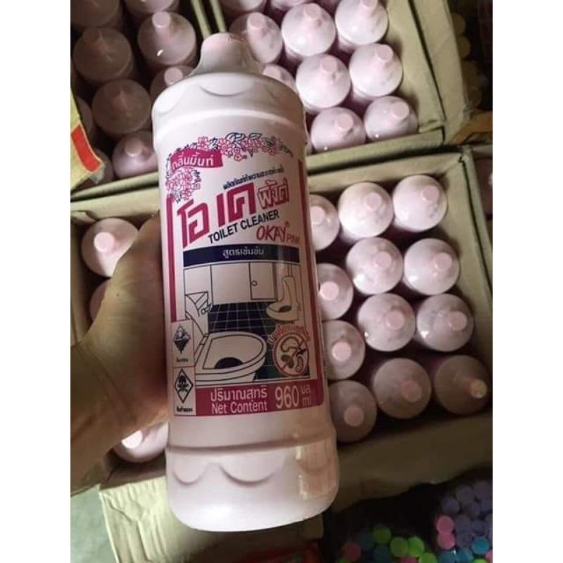 Nước tẩy rửa bồn cầu, nhà vệ sinh Okey Thái Lan thần thánh 960ml