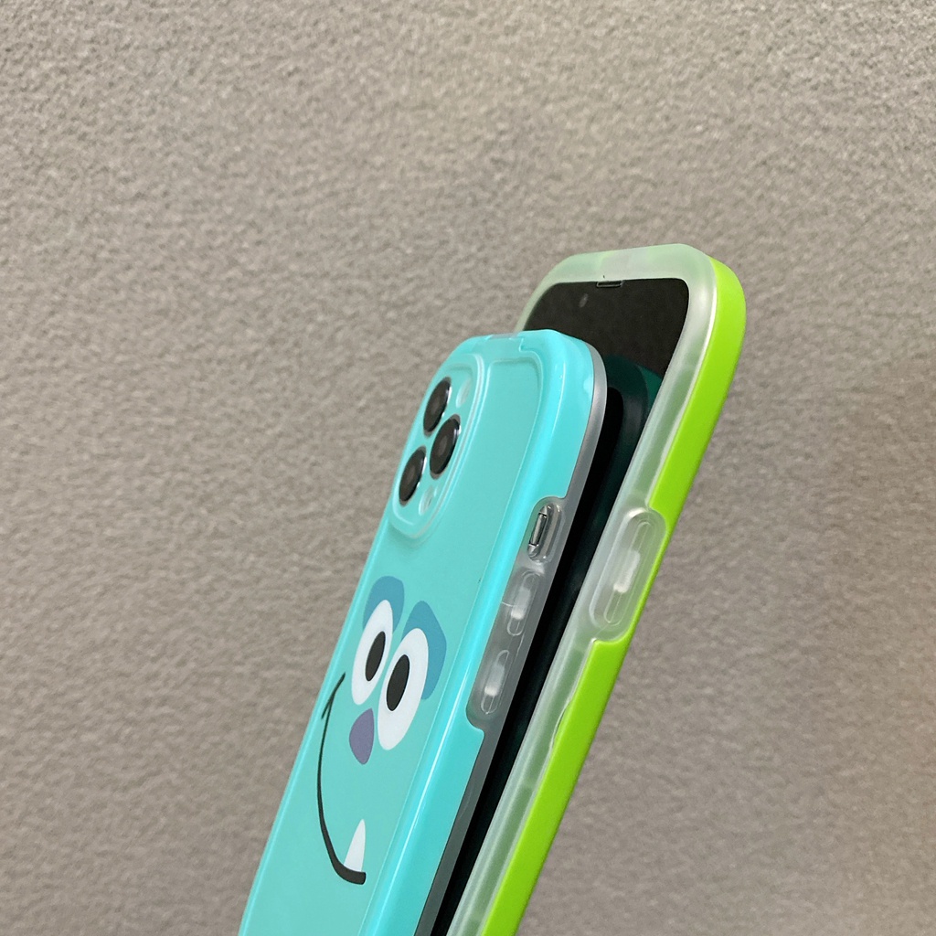 Ốp Điện Thoại Silicon Mềm Họa Tiết Quái Vật Khung Viền Xanh Dương / Xanh Dương Cho iphone 14 7 8 plus 11 12 13 pro xs XR max silicone