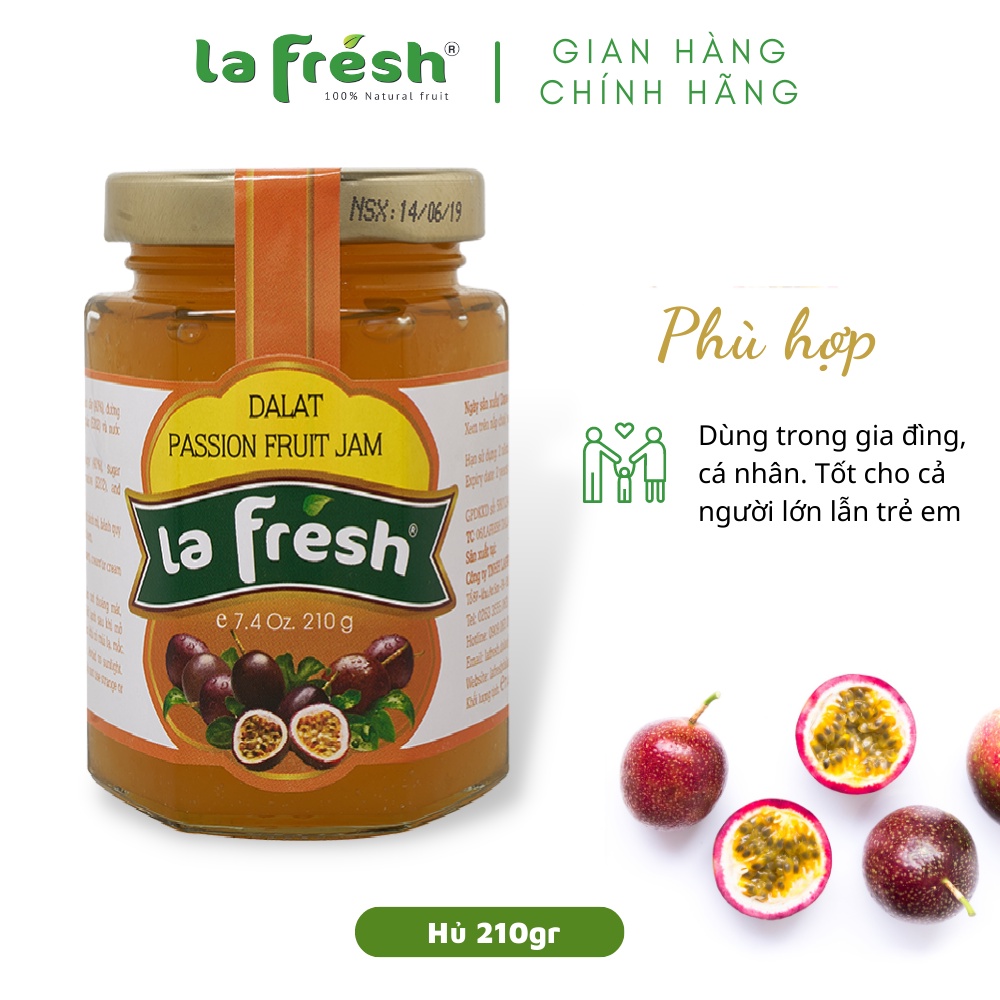 Mứt Chanh Dây Lafresh Đà Lạt Hủ Thủy Tinh 210gr