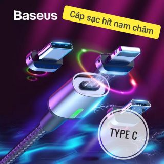 Cáp sạc Type C từ tính hít nam châm có đèn Baseus chính hãng
