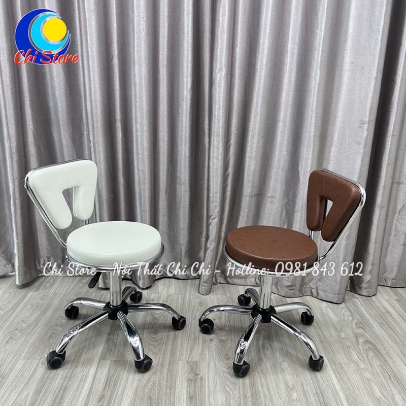 Ghế Xoay Văn Phòng Tựa Lưng, Ghế Phun Xăm Thẩm Mỹ Xoay 360 Độ Tuỳ Chỉnh Độ Cao 40-55cm