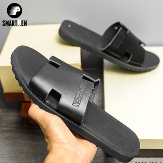 Dép da bò SMARTMEN màu đen DD-05Đ