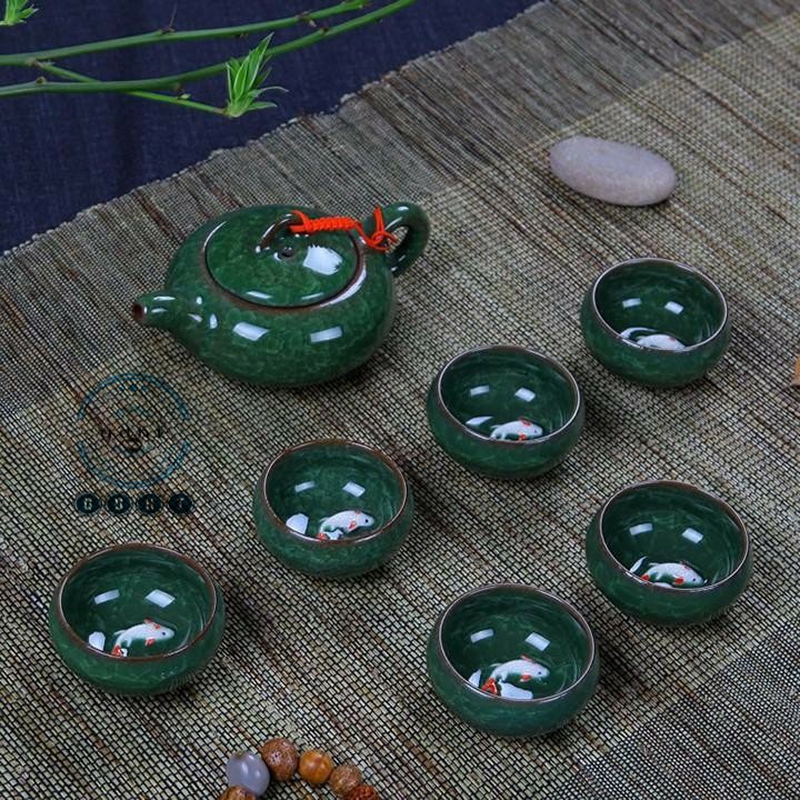 Ấm pha trà cá xanh ngọc