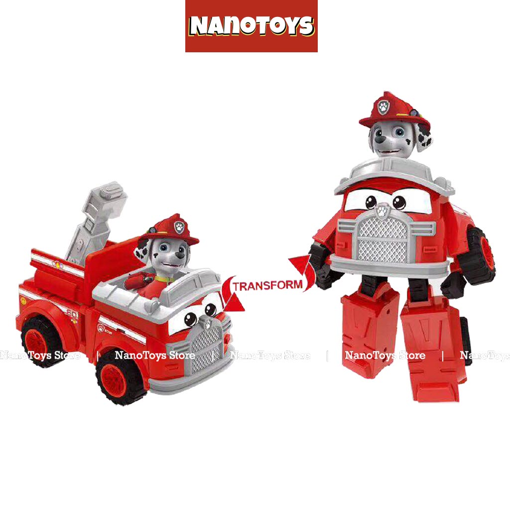 ĐỒ CHƠI CHÓ CỨU HỘ BIẾN HÌNH ROBOT - BỘ 3 XE - MÀU NGẪU NHIÊN - NANOTOYS STORE