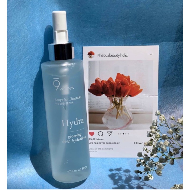 Sửa rữa mặt Hydra Glowing deep Hydration 9wishes Ampule Cleanser