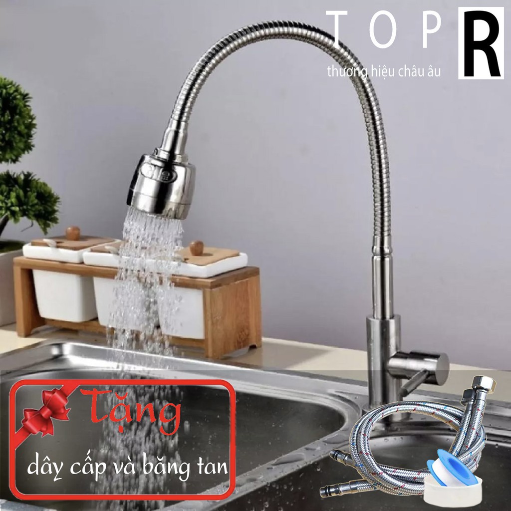 Vòi rửa bát đơn lạnh Inox 304 TOP R - Thương hiệu châu âu