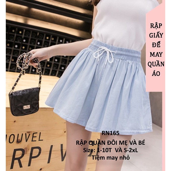 RN165_Rập giấy may quần váy đôi mẹ và bé