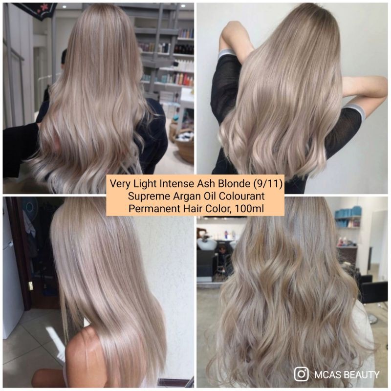 Thuốc Nhuộm Tóc Màu Xám Khói 8/11 Light Blonde Ash Hair Dye Cream