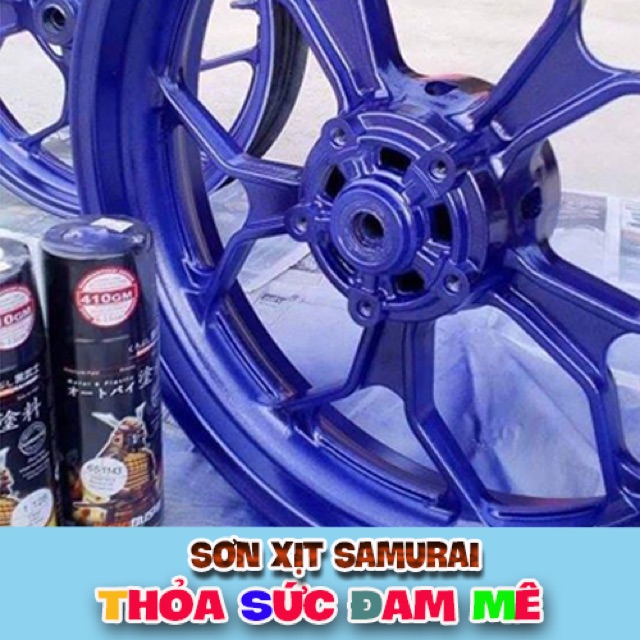 1143 _ Chai sơn xịt sơn xe máy Samurai 65/1143 màu xanh tím ánh kim tuyến _ Violet Blue _shop uy tín, giao hàng nhanh