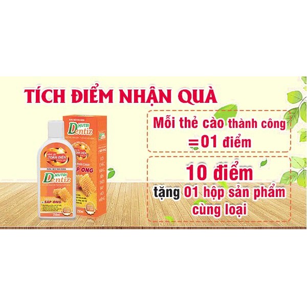 Nước Súc miệng Nutri Dentiz trị sâu răng, viêm lợi - Từ sáp thảo dược - Loại 250ml