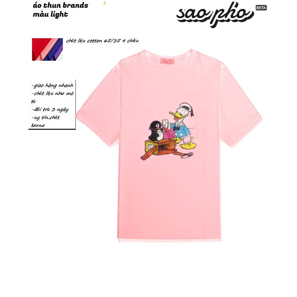 Áo thun donalB màu light pink form unisex chất liệu Cotton