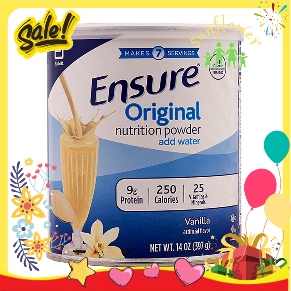 Sữa bột Ensure Original Nutrition Powder 397g cho trẻ em từ 4 tuổi trở lên và người ốm yếu của Mỹ