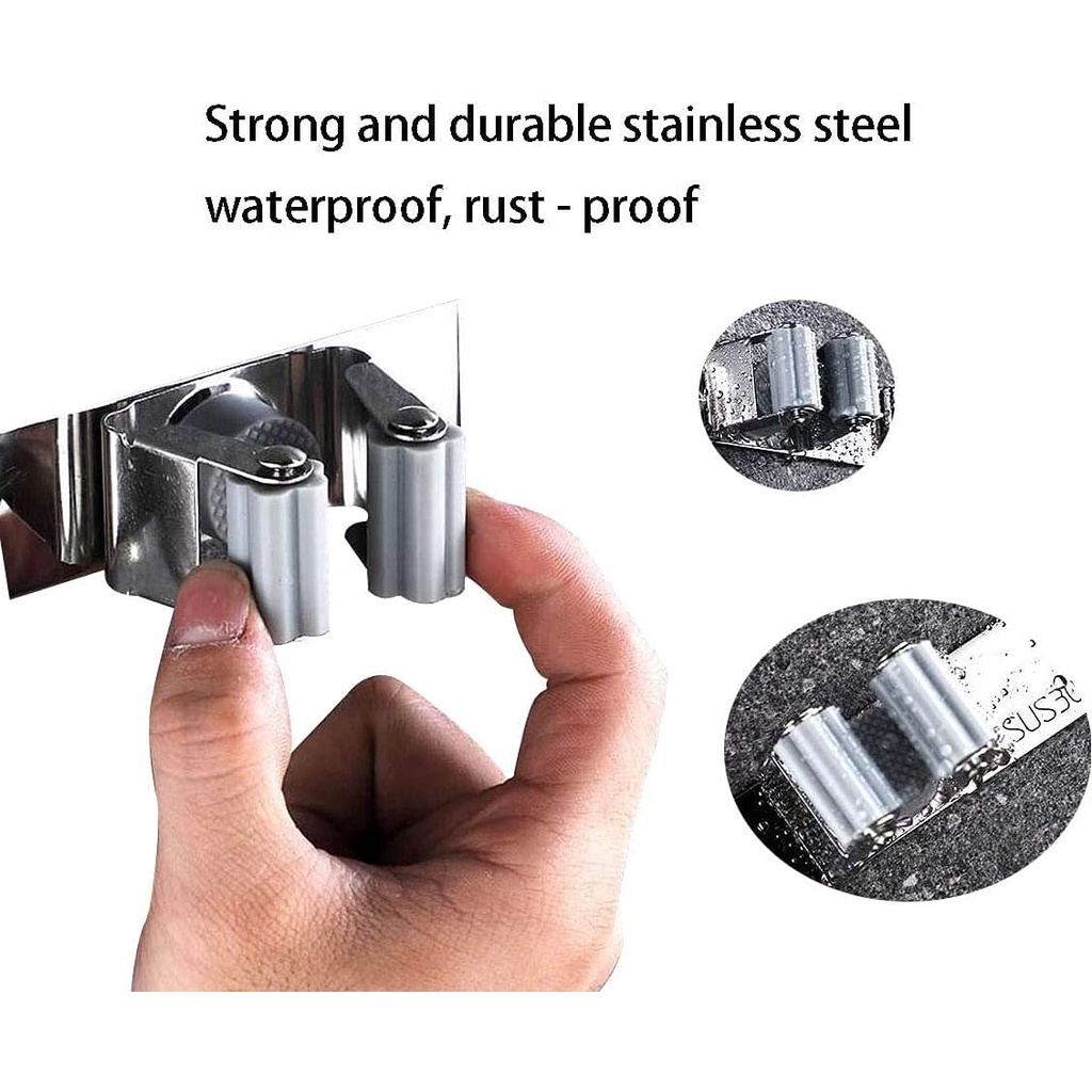 Giá Đỡ Chổi Gắn Tường Bằng Thép Không Gỉ JP5