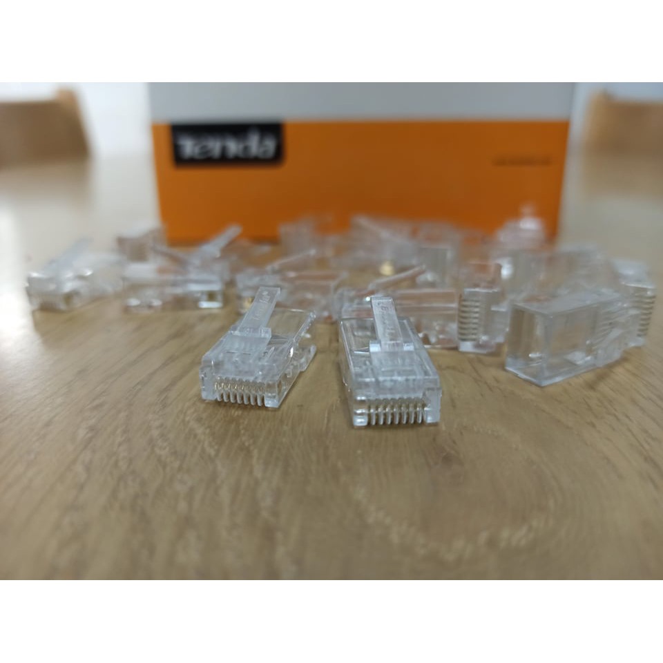 Hạt mạng Tenda, đầu bấm mạng RJ45 Tenda Cat5e , Cat6, hộp jack đầu mạng RJ45 Tenda
