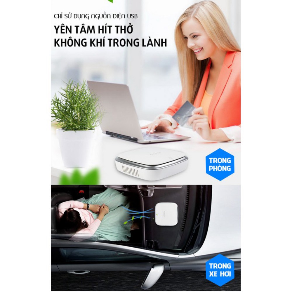 MÁY LỌC KHÔNG KHÍ Ô TÔ SMART CAR AIR PURIFIER - Cao cấp