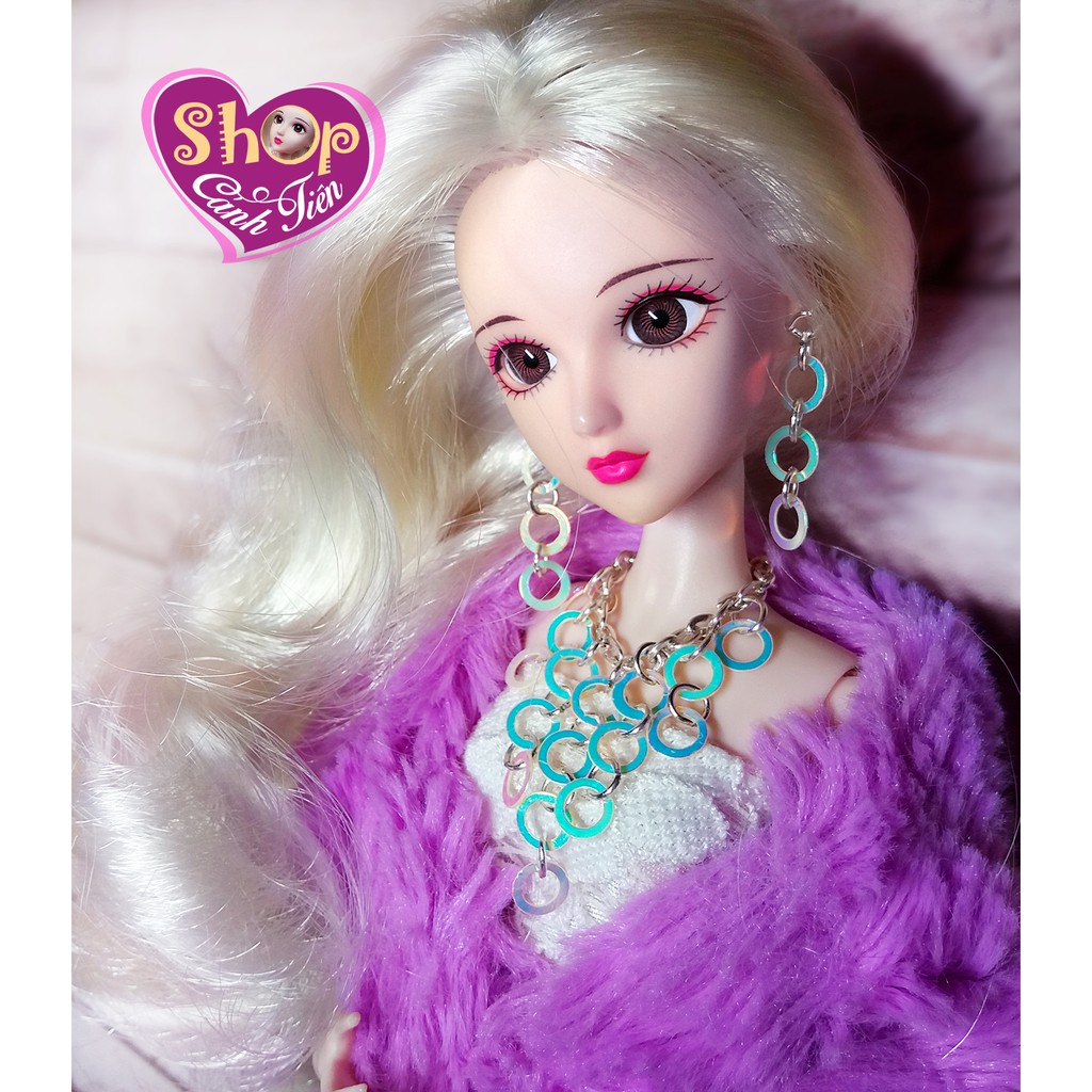 Phụ kiện Búp bê, Vòng cổ, bông tai Búp bê Barbie Handmade thời trang, Bộ Trang sức mini tự làm